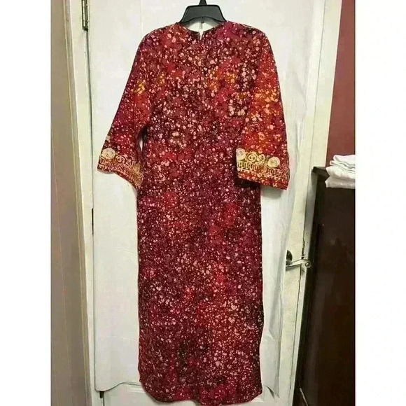 Red Blk Gold Women Kurti Kurta Ethnic Small Embroidered Tunic Dress Indian 0066 - Picture 5 of 8